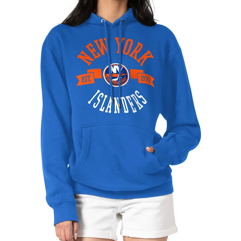 Women's G-III 4Her by Carl Banks Royal New York Islanders City Graphic Fleece Pullover Hoodie