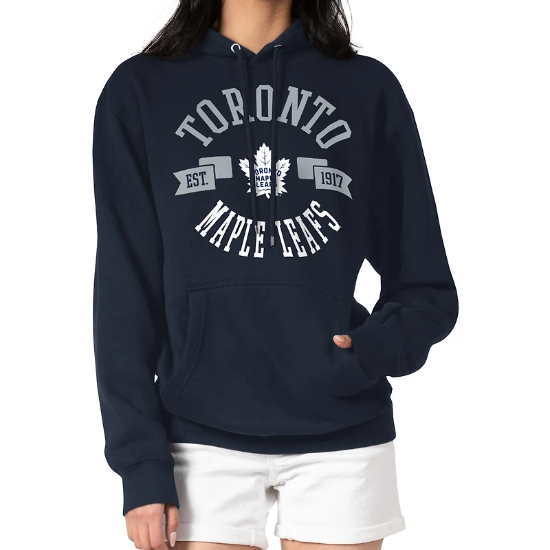 Women's G-III 4Her by Carl Banks Navy Toronto Maple Leafs City Graphic Fleece Pullover Hoodie