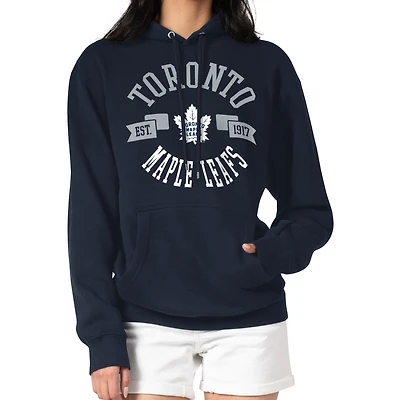 Women's G-III 4Her by Carl Banks Navy Toronto Maple Leafs City Graphic Fleece Pullover Hoodie