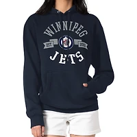 Women's G-III 4Her by Carl Banks Navy Winnipeg Jets City Graphic Fleece Pullover Hoodie