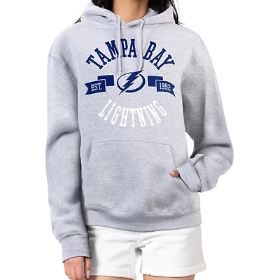 Women's G-III 4Her by Carl Banks Heather Gray Tampa Bay Lightning City Graphic Fleece Pullover Hoodie