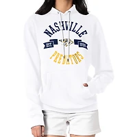 Women's G-III 4Her by Carl Banks White Nashville Predators City Graphic Fleece Pullover Hoodie