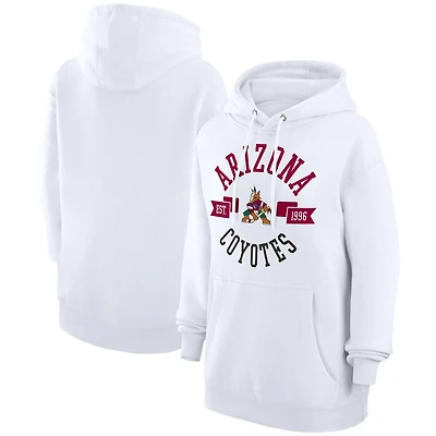 Women's G-III 4Her by Carl Banks White Arizona Coyotes City Graphic Fleece Pullover Hoodie
