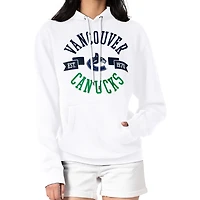 Women's G-III 4Her by Carl Banks White Vancouver Canucks City Graphic Fleece Pullover Hoodie