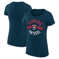 Women's G-III 4Her by Carl Banks Navy Florida Panthers Super-Slim Fit Lightweight City Graphic Sport Crewneck T-Shirt