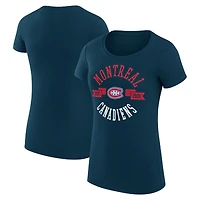 Women's G-III 4Her by Carl Banks Navy Montreal Canadiens Super-Slim Fit Lightweight City Graphic Sport Crewneck T-Shirt