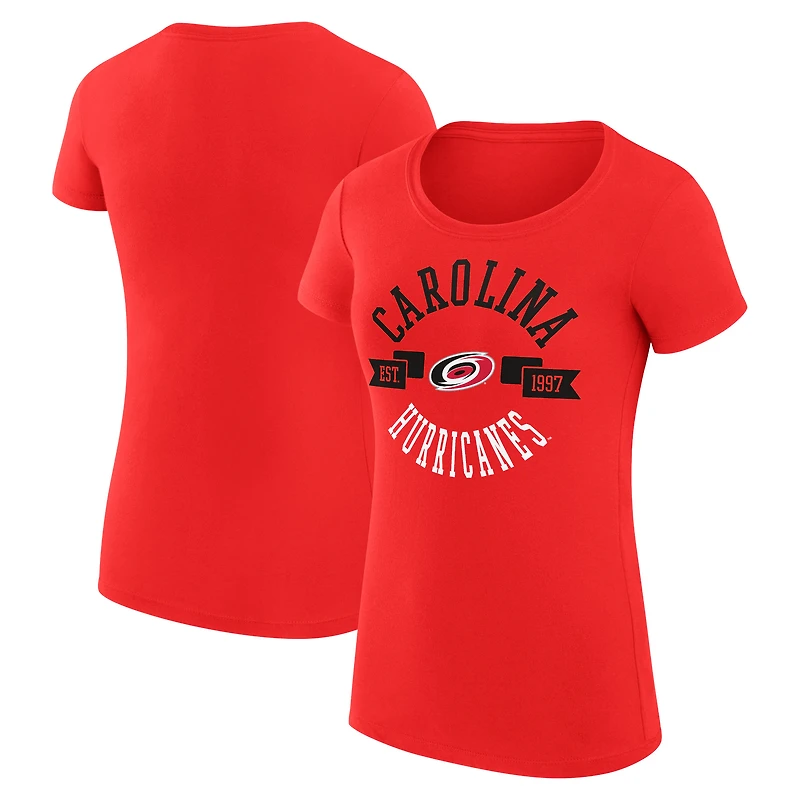 Women's G-III 4Her by Carl Banks Red Carolina Hurricanes Super-Slim Fit Lightweight City Graphic Sport Crewneck T-Shirt