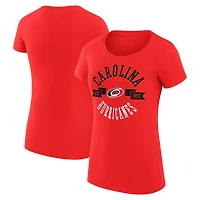 Women's G-III 4Her by Carl Banks Red Carolina Hurricanes Super-Slim Fit Lightweight City Graphic Sport Crewneck T-Shirt