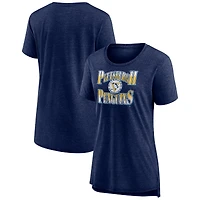 Women's Navy Pittsburgh Penguins Crash the Net Tri-Blend T-Shirt