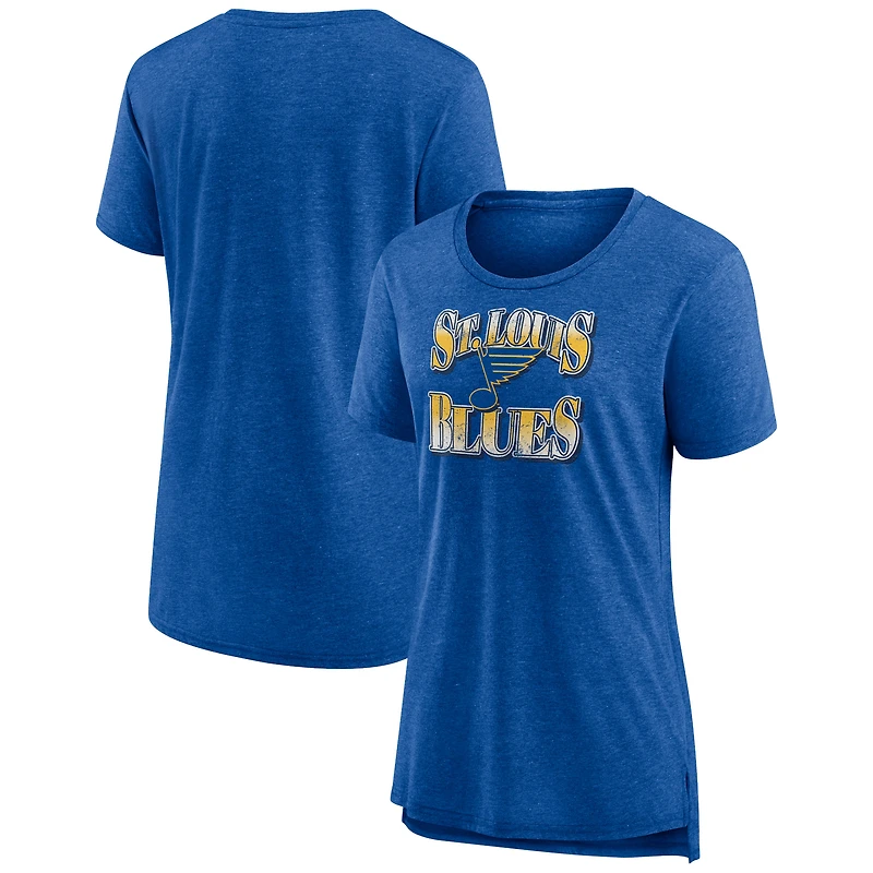 Women's Blue St. Louis Blues Crash the Net Tri-Blend T-Shirt