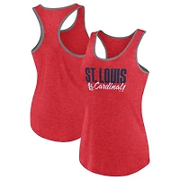 Women's Fanatics Heather Red St. Louis Cardinals Fuel Racerback Tank Top