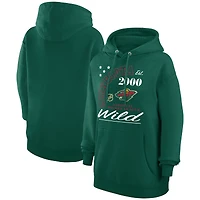 Men's Starter Hunter Green Minnesota Wild Arch City Team Graphic Fleece Pullover Hoodie