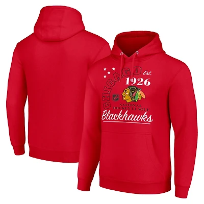 Men's Starter  Red Chicago Blackhawks Arch City Team Graphic Fleece Pullover Hoodie