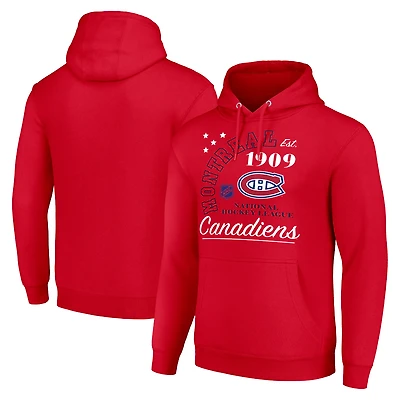 Men's Starter  Red Montreal Canadiens Arch City Team Graphic Fleece Pullover Hoodie