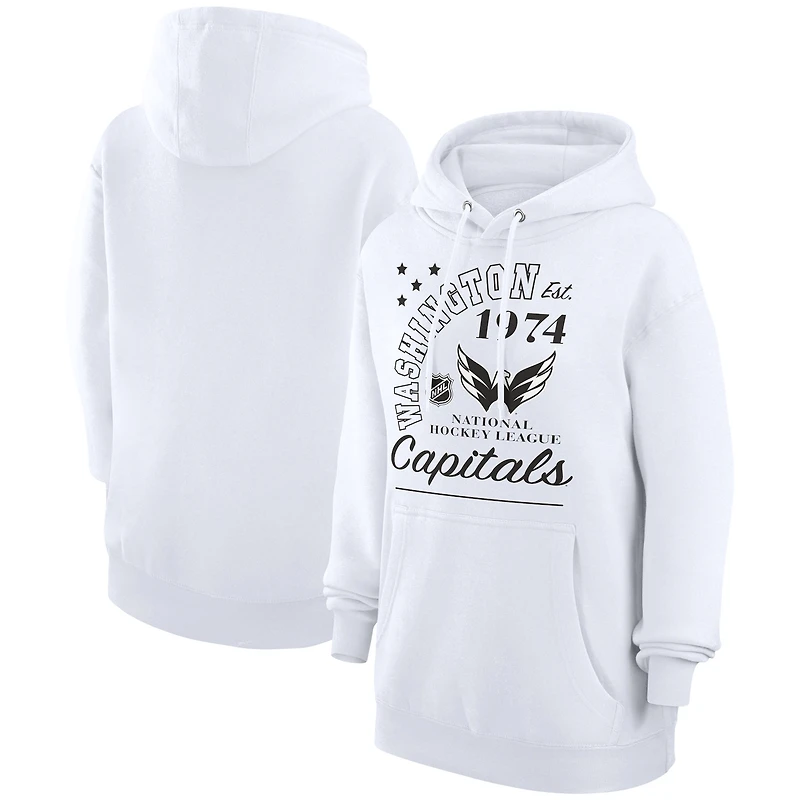Men's Starter  White Washington Capitals Arch City Team Graphic Fleece Pullover Hoodie