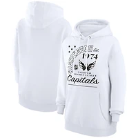 Men's Starter  White Washington Capitals Arch City Team Graphic Fleece Pullover Hoodie