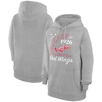Men's Starter  Heather Gray Detroit Red Wings Arch City Team Graphic Fleece Pullover Hoodie