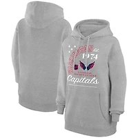 Men's Starter  Heather Gray Washington Capitals Arch City Team Graphic Fleece Pullover Hoodie