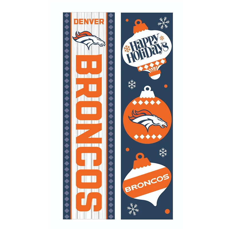 Denver Broncos 47" Double Sided Christmas Leaner Fan Sign
