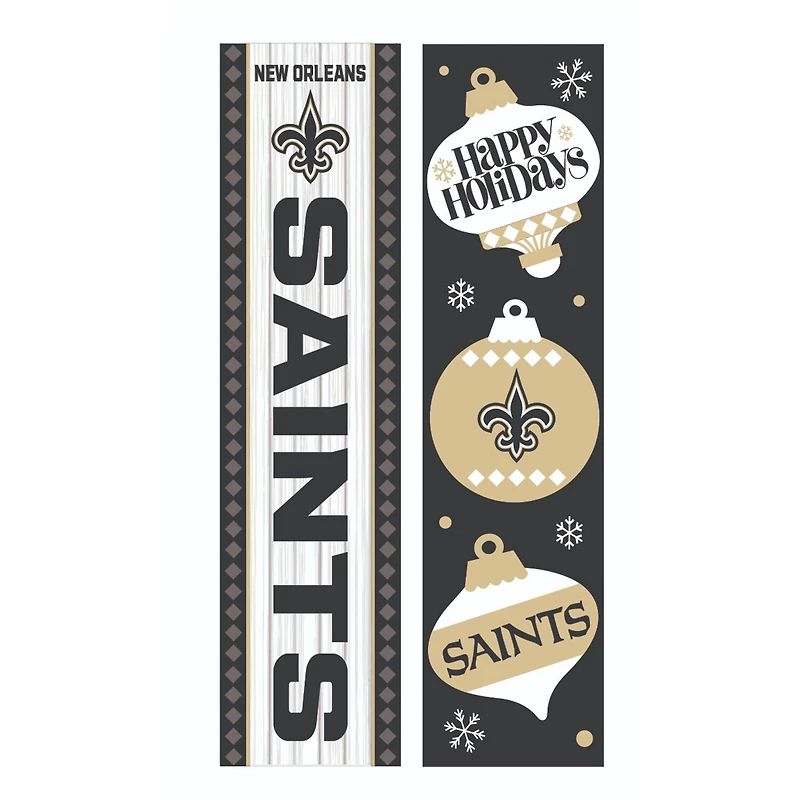 New Orleans Saints 47" Double Sided Christmas Leaner Fan Sign