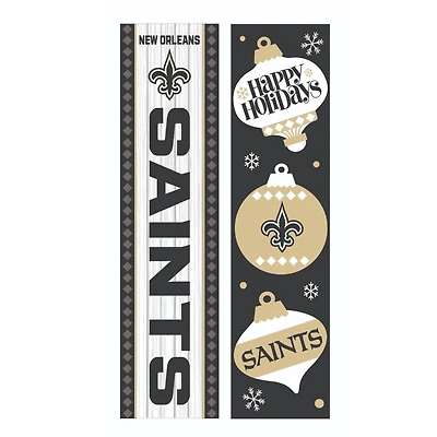 New Orleans Saints 47" Double Sided Christmas Leaner Fan Sign
