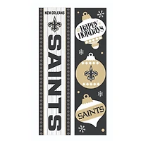 New Orleans Saints 47" Double Sided Christmas Leaner Fan Sign