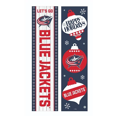 Columbus Blue Jackets 47" Double Sided Christmas Leaner Fan Sign