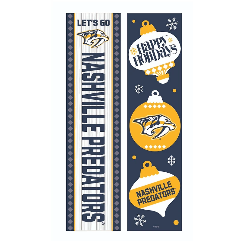 Nashville Predators 47" Double Sided Christmas Leaner Fan Sign