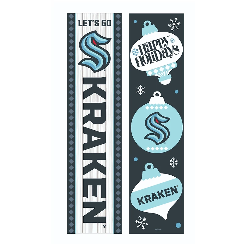 Seattle Kraken 47" Double Sided Christmas Leaner Fan Sign