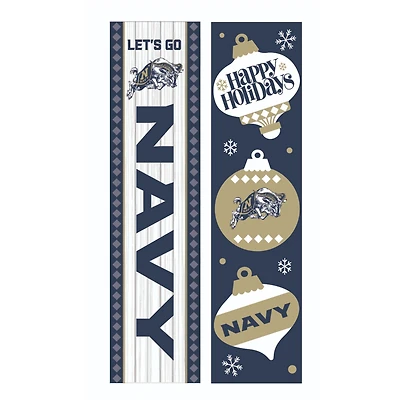 Navy Midshipmen 47" Double Sided Christmas Leaner Fan Sign
