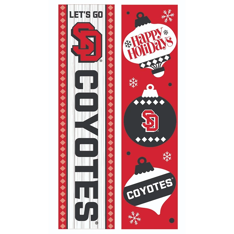 South Dakota Coyotes 47" Double Sided Christmas Leaner Fan Sign