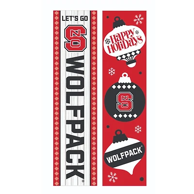 NC State Wolfpack 47" Double Sided Christmas Leaner Fan Sign