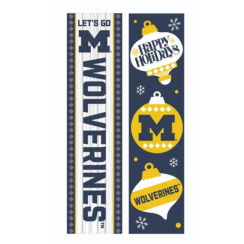 Michigan Wolverines 47" Double Sided Christmas Leaner Fan Sign