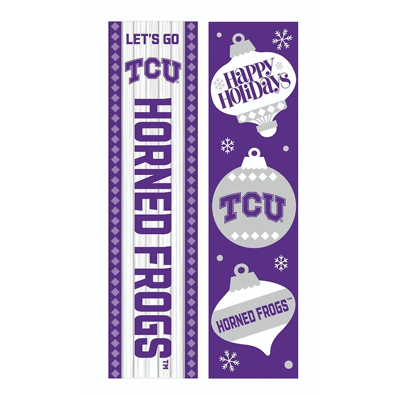 TCU Horned Frogs 47" Double Sided Christmas Leaner Fan Sign