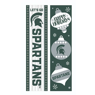 Michigan State Spartans 47" Double Sided Christmas Leaner Fan Sign