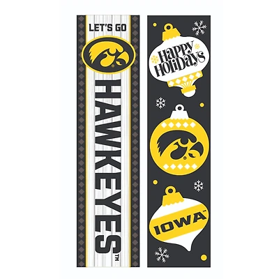 Iowa Hawkeyes 47" Double Sided Christmas Leaner Fan Sign