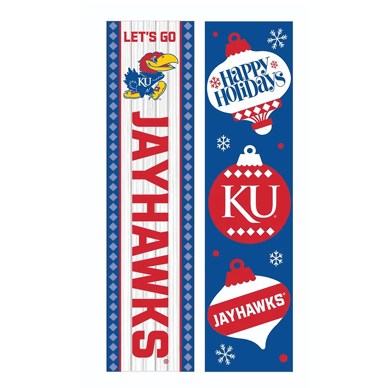 Kansas Jayhawks 47" Double Sided Christmas Leaner Fan Sign