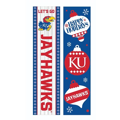 Kansas Jayhawks 47" Double Sided Christmas Leaner Fan Sign