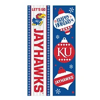 Kansas Jayhawks 47" Double Sided Christmas Leaner Fan Sign