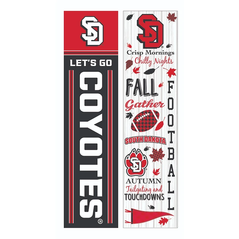 South Dakota Coyotes 47" Double Sided Fall Leaner Fan Sign
