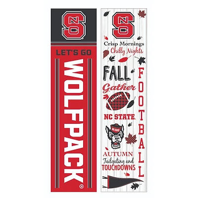 NC State Wolfpack 47" Double Sided Fall Leaner Fan Sign