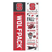 NC State Wolfpack 47" Double Sided Fall Leaner Fan Sign
