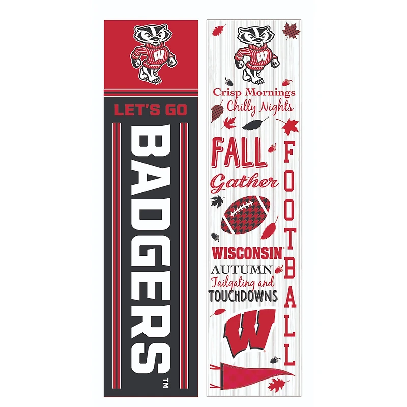 Wisconsin Badgers 47" Double Sided Fall Leaner Fan Sign