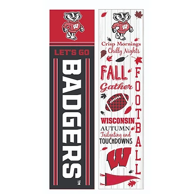 Wisconsin Badgers 47" Double Sided Fall Leaner Fan Sign