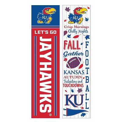 Kansas Jayhawks 47" Double Sided Fall Leaner Fan Sign