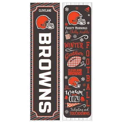Cleveland Browns 47" Double Sided Winter Leaner Fan Sign