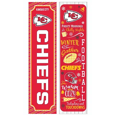 Kansas City Chiefs 47" Double Sided Winter Leaner Fan Sign