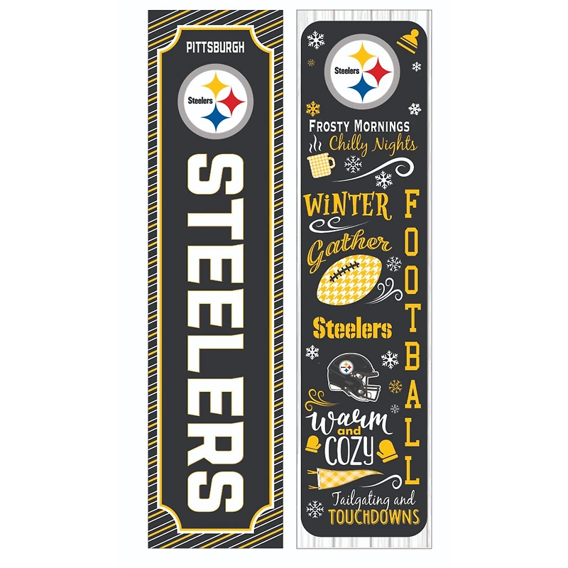 Pittsburgh Steelers 47" Double Sided Winter Leaner Fan Sign