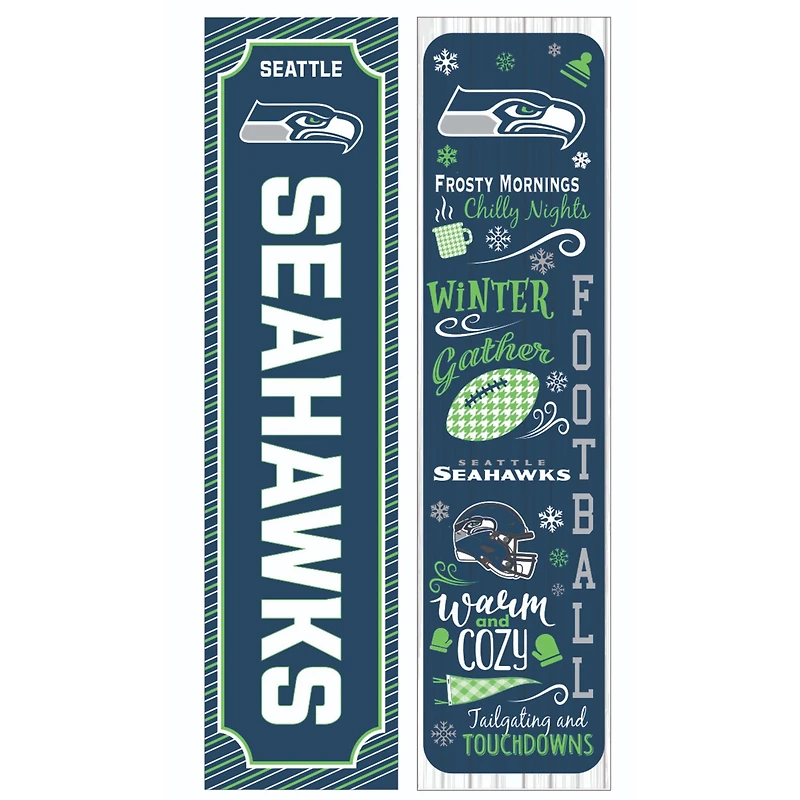 Seattle Seahawks 47" Double Sided Winter Leaner Fan Sign