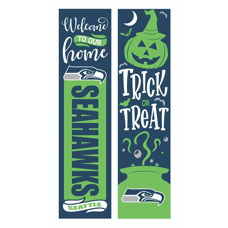 Seattle Seahawks 47" Double Sided Halloween Leaner Fan Sign